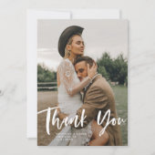 Stijlvolle Script Wedding Bedankkaart (Voorkant)