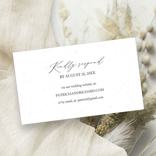 Stijlvolle Script Wedding Website Online RSVP-kaar Informatiekaartje
