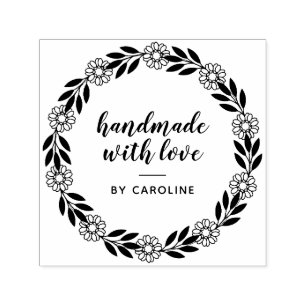 Stijlvolle scriptkrans handgemaakte zelfinktstempe  zelfinktende stempel