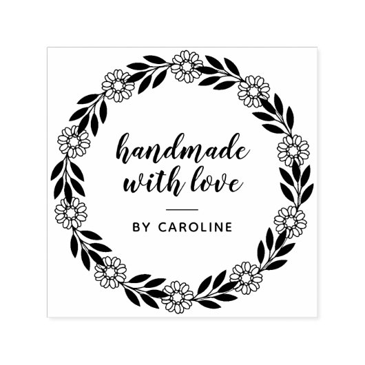 Stijlvolle scriptkrans handgemaakte zelfinktstempe  zelfinktende stempel (Design)