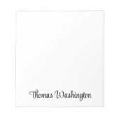 Stijlvolle scriptmonogramnaam notitieblok (Voorkant)