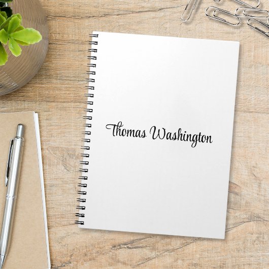 Stijlvolle scriptmonogramnaam notitieboek