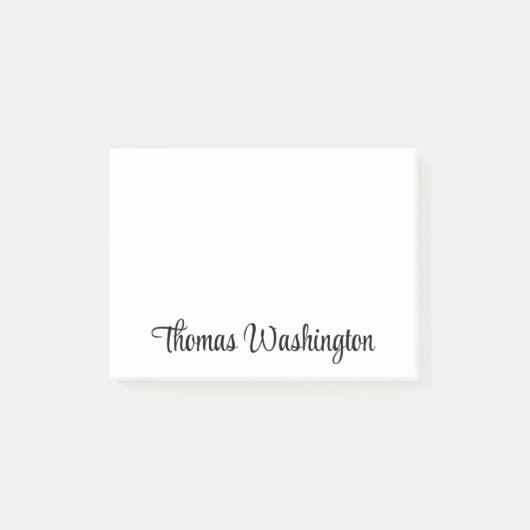 Stijlvolle scriptmonogramnaam post-it® notes (Voorkant)