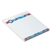 Stijlvolle scriptnaam Aangepast monogram Tartan Ui Notitieblok (Schuin)