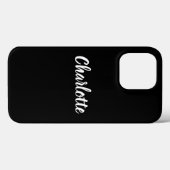 Stijlvolle scriptnaam modern zwart wit Case-Mate iPhone case (Achterkant (horizontaal))