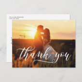 Stijlvolle scripttypografie | Bruiloft dank u Briefkaart (Voorkant / Achterkant)