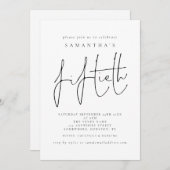 Stijlvolle scriptvevijftigste verjaardag kaart (Voorkant / Achterkant)