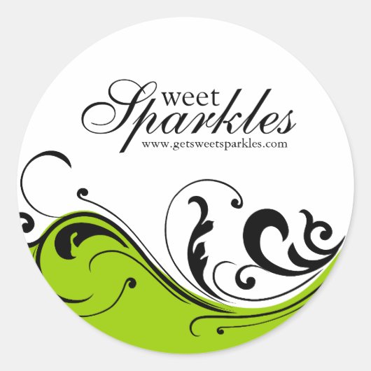Stijlvolle Scroll Packaging Stickers (Voorkant)