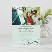 Stijlvolle Scrolls Wedding Photo-uitnodigingen Kaart (Staand voorkant)