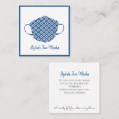 Stijlvolle Seamstress Face Covering Mask Designer Vierkante Visitekaartje (Voorkant / Achterkant)