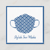 Stijlvolle Seamstress Face Covering Mask Designer Vierkante Visitekaartje (Voorkant)