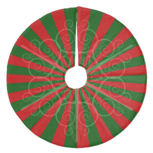 Stijlvolle Sierlijke Sneeuwvlok op Rood en Groen P Fleece Kerstboom Rok