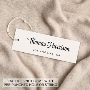 Stijlvolle Signature Script Cream Hang Label