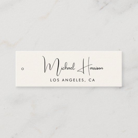 Stijlvolle Signature Script Cream Hang Label (Voorkant)