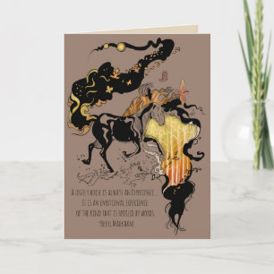 Stijlvolle Silhouette Horse met Citaat Kaart