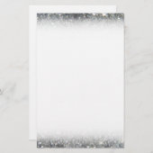 Stijlvolle Silver Glitter Glitz Foto Briefpapier (Voorkant / Achterkant)