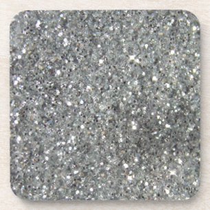 Stijlvolle Silver Glitter Glitz Foto Drankjes Onderzetter