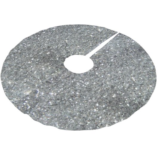 Stijlvolle Silver Glitter Glitz Foto Kerstboom Rok (Gekanteld)