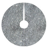 Stijlvolle Silver Glitter Glitz Foto Kerstboom Rok (Voorkant)