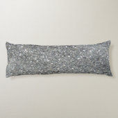 Stijlvolle Silver Glitter Glitz Foto Lichaamskussen (Achterkant)