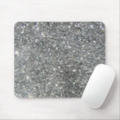 Stijlvolle Silver Glitter Glitz Foto Muismat (Met muis)