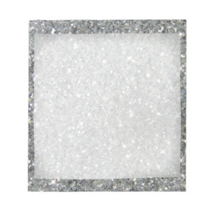 Stijlvolle Silver Glitter Glitz Foto Notitieblok
