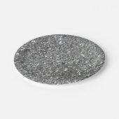 Stijlvolle Silver Glitter Glitz Foto Papieren Bordje (Gekanteld)