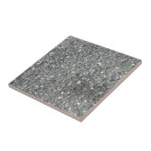 Stijlvolle Silver Glitter Glitz Foto Tegeltje (Zijkant)