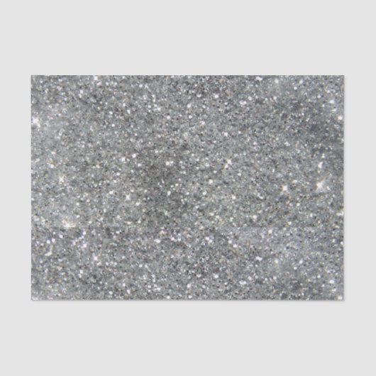 Stijlvolle Silver Glitter Glitz Foto Tissuepapier (Voorkant)
