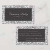 Stijlvolle Silver Glitter Professional Visitekaartje (Voorkant / Achterkant)