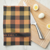 Stijlvolle Sinaasappel Zwart Geel Herfst Kleur Pla Theedoek (Quarter Fold)