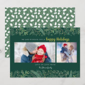 Stijlvolle sinaasappelbomen kerst feestdagenkaart (Voorkant / Achterkant)