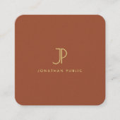 Stijlvolle Sjabloon met monogram Luxury Premium Pe Vierkante Visitekaartje (Voorkant)