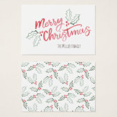 Stijlvolle slanke Waterverf prettige kerstfeestdag Visitekaartje (Voorkant /achterkant)