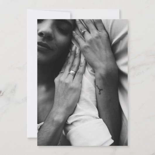 Stijlvolle smaragdgroene en witte bruiloft kaart (Achterkant)