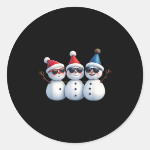 Stijlvolle Sneeuwmannen In Winter Wonderland 3 Sne Ronde Sticker