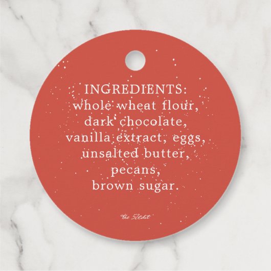 Stijlvolle Sneeuwval Vakantie Gebakken Waren Cadea Bedankjes Labels (Achterkant)