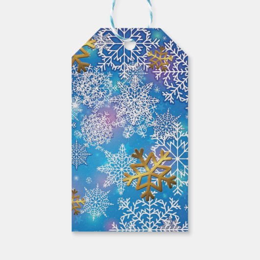 Stijlvolle sneeuwvlokken cadeaulabel (Achterkant)