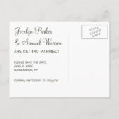 Stijlvolle snor en lips Bespaar de datum Aankondigingskaart (Achterkant)