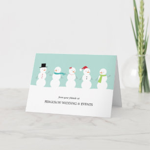 Stijlvolle Snowmen Business/Corporate Holiday Card Feestdagen Kaart