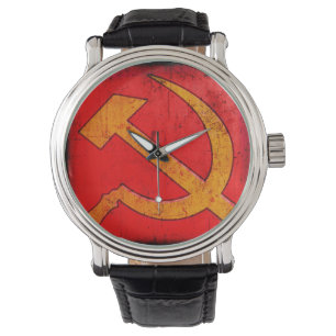 Stijlvolle Sovjethammer en Sickle Big Faced Watch Horloge