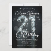 Stijlvolle Sparkling Diamond-Encrusted 21st Verjaa Kaart (Voorkant)