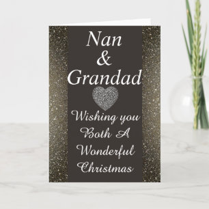 Stijlvolle speciale nan & opa kerstkaart feestdagen kaart