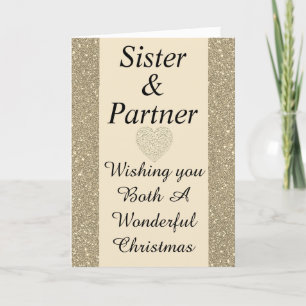 Stijlvolle speciale zus & partner kerstkaart feestdagen kaart