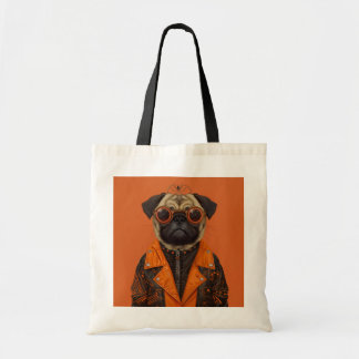 Stijlvolle Spooky Pug Canvas tas