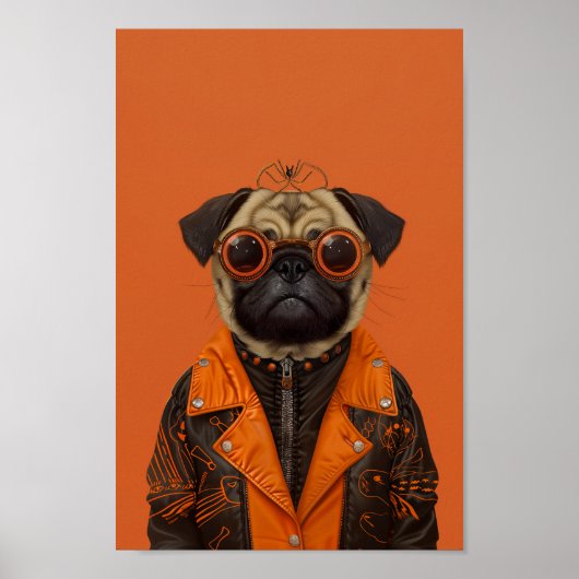 Stijlvolle Spooky Pug Poster (Voorkant)