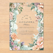 Stijlvolle Spring Wildflower Afstudeerfeest Acryl Uitnodigingen (Voorkant)