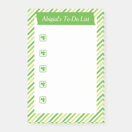 Stijlvolle St. Patrick's Day to-do lijst Post-it® Notes (Voorkant)