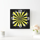 Stijlvolle Starburst Clock. Art Deco. Vierkante Klok (Huis)