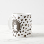 Stijlvolle Steaming Cup en Coffee Beans Pattern Mo Koffiemok (Voorkant links)